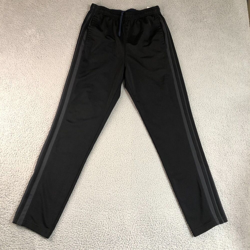 Adidas Pants Mens Medium Black‎ Joggers Basketball Striped Sweatpants Logo